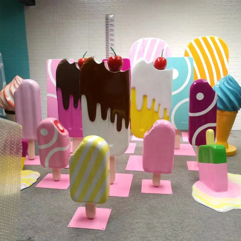 

Ice cream sculpture Outdoor decoration Shopping mall decoration Ice cream fiberglass sculpture