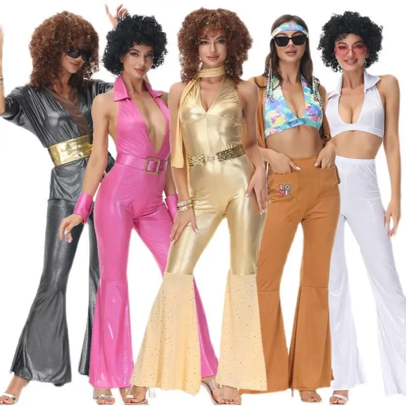 

Retro 780s Disco Costume loween Par eup Dance Hippie Stage Performance Women's Ethnic Faion Stage Costume Polyester