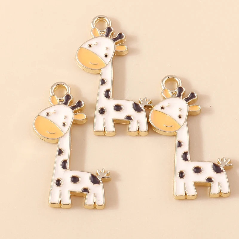 20 Stück 16x27mm Cartoon Emaille Tier Giraffen-Anhänger für Schmuckherstellung, Halsketten, Ohrringe, Armbänder, DIY-Bastelbedarf – Detail 5