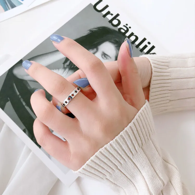 Women's 925 Sterling Silver Star Wedding Ring