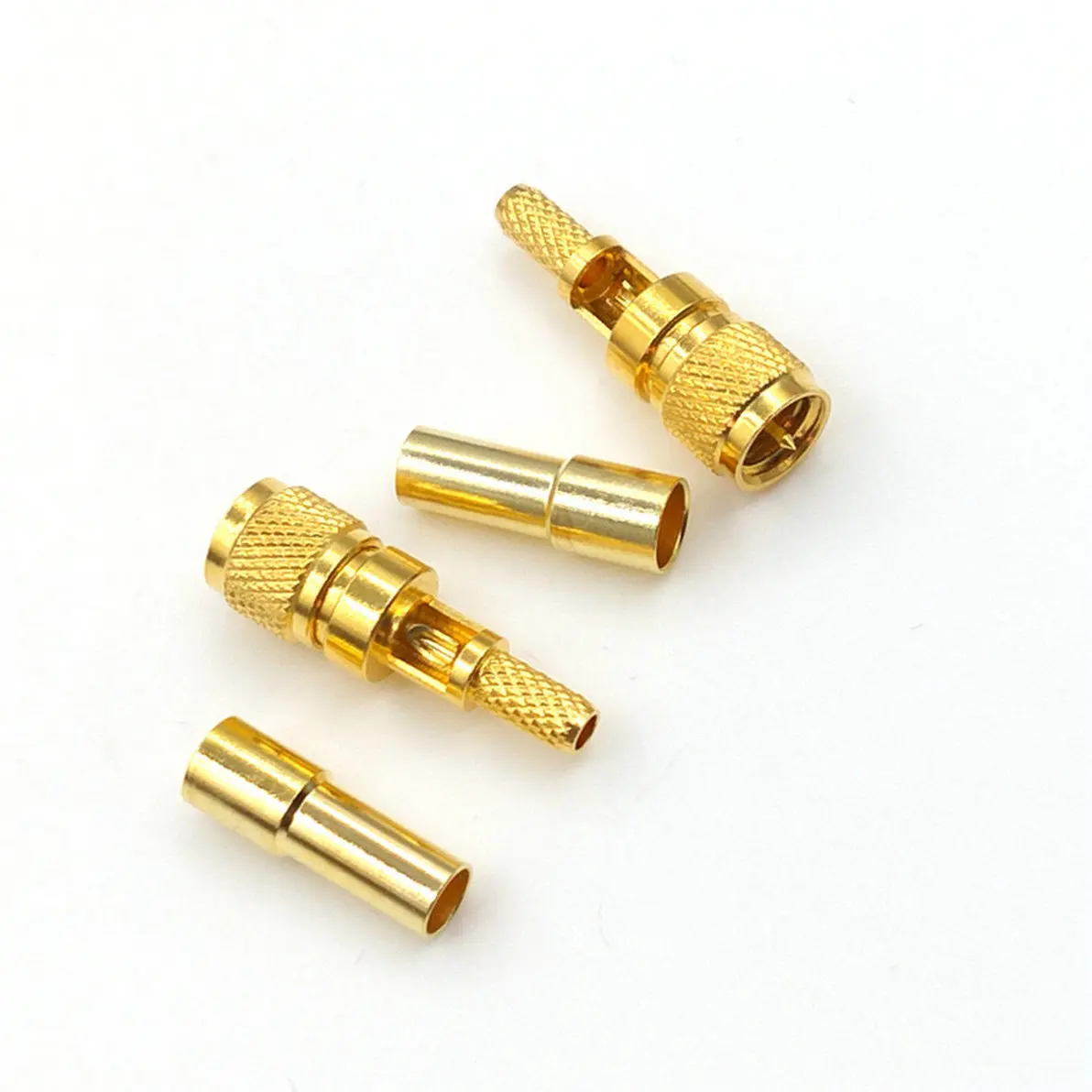 Imagem -02 - Plugue Macho Microponto Banhado a Ouro Plugue Conector de Crimpagem para Rg316 Rgvertical Adaptador de Cabo Coaxila com 100 Peças