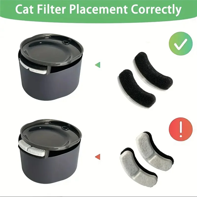 B58B-Pet Water Dispenser Filter Cartridge 12Pcs Cat Water Fountain Replacement Filter For Cat Dog Feeding And Drinking Supplies