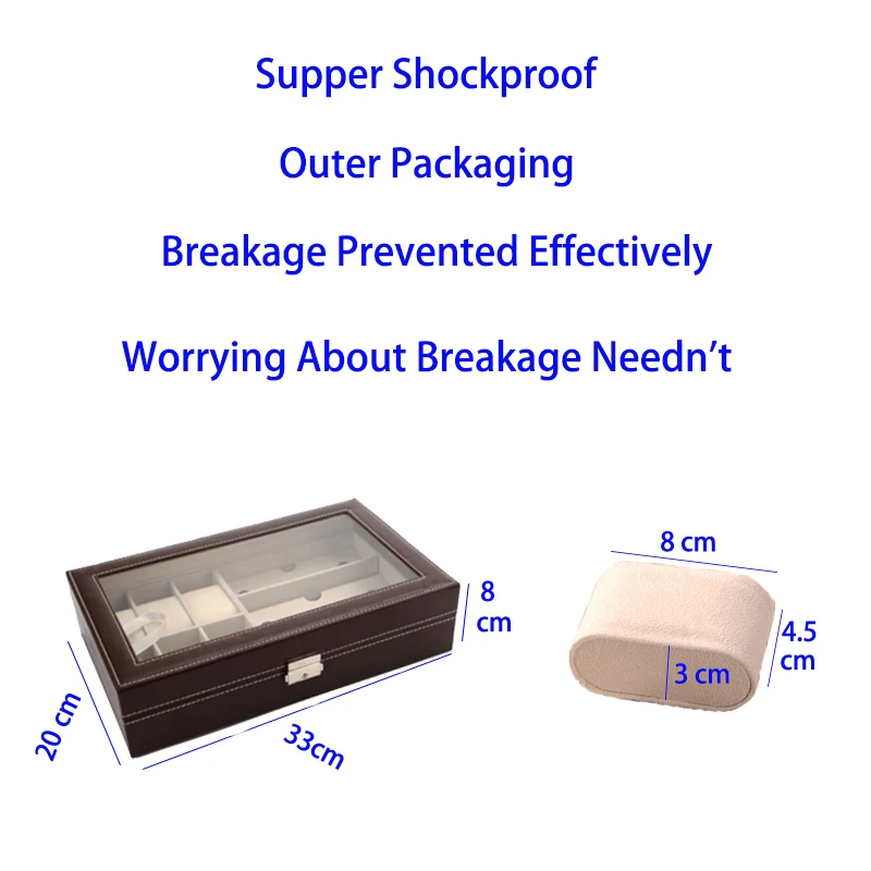 6 + 3Pu/8Girds นาฬิกาหนัง Storage สีดำกล่อง Organizer Men 'S นาฬิกาผู้หญิงผู้ถือกรณีเครื่องประดับแว่นตาของขวัญกล่อง