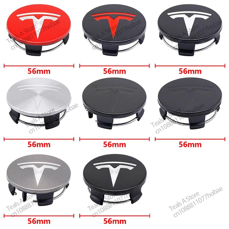 56mm 4pcs Applicable to Tesla original wheel hub cover Model3 Model Y Model S X wheel hub tire center cover logo car accessories