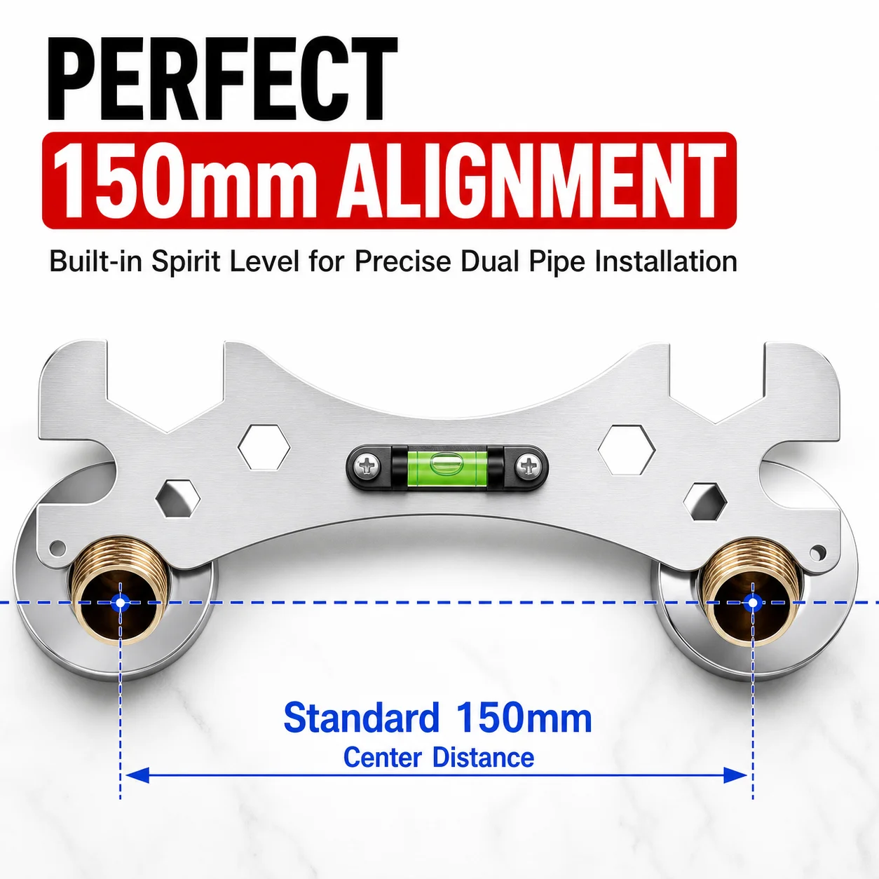 Multifunctional Bathroom Wrench Stainless Steel Shower Faucet Installation Tool 150mm Mixing Valve Leveler Plumbing Spanner