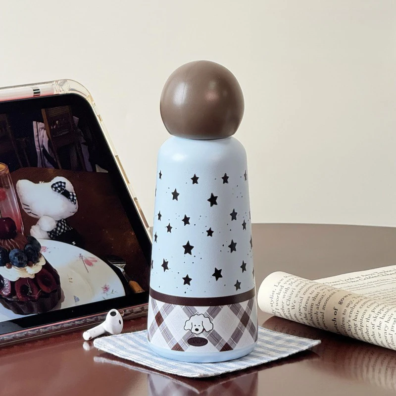 

Kawaii Star Thermos Water Bottle Cute Stainless Steel Tumbler For Hot Cold Coffee Tea Portable Thermal Cup 350ml For Woman Girls