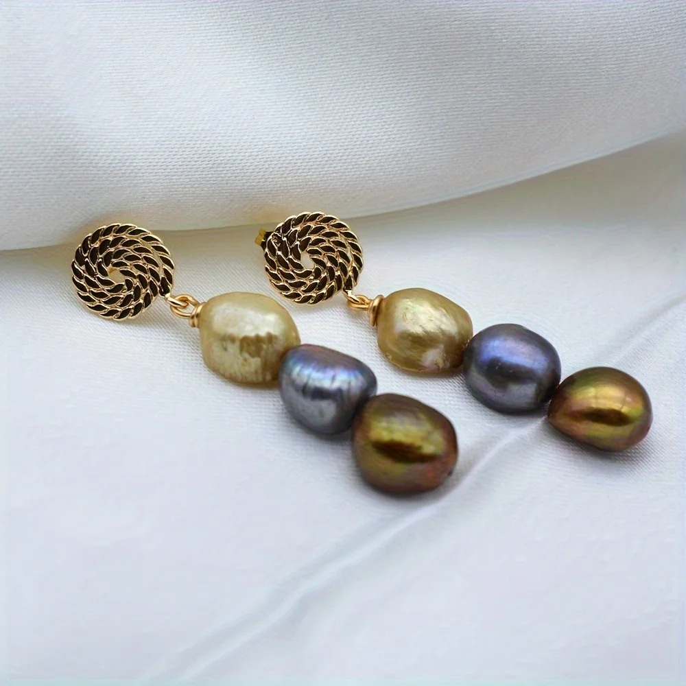 Vintage Women\'s Earrings Multicolor Natural Pearls Irregular Baroque Pearl Pendants Long Wedding Accessories Fashion Gifts