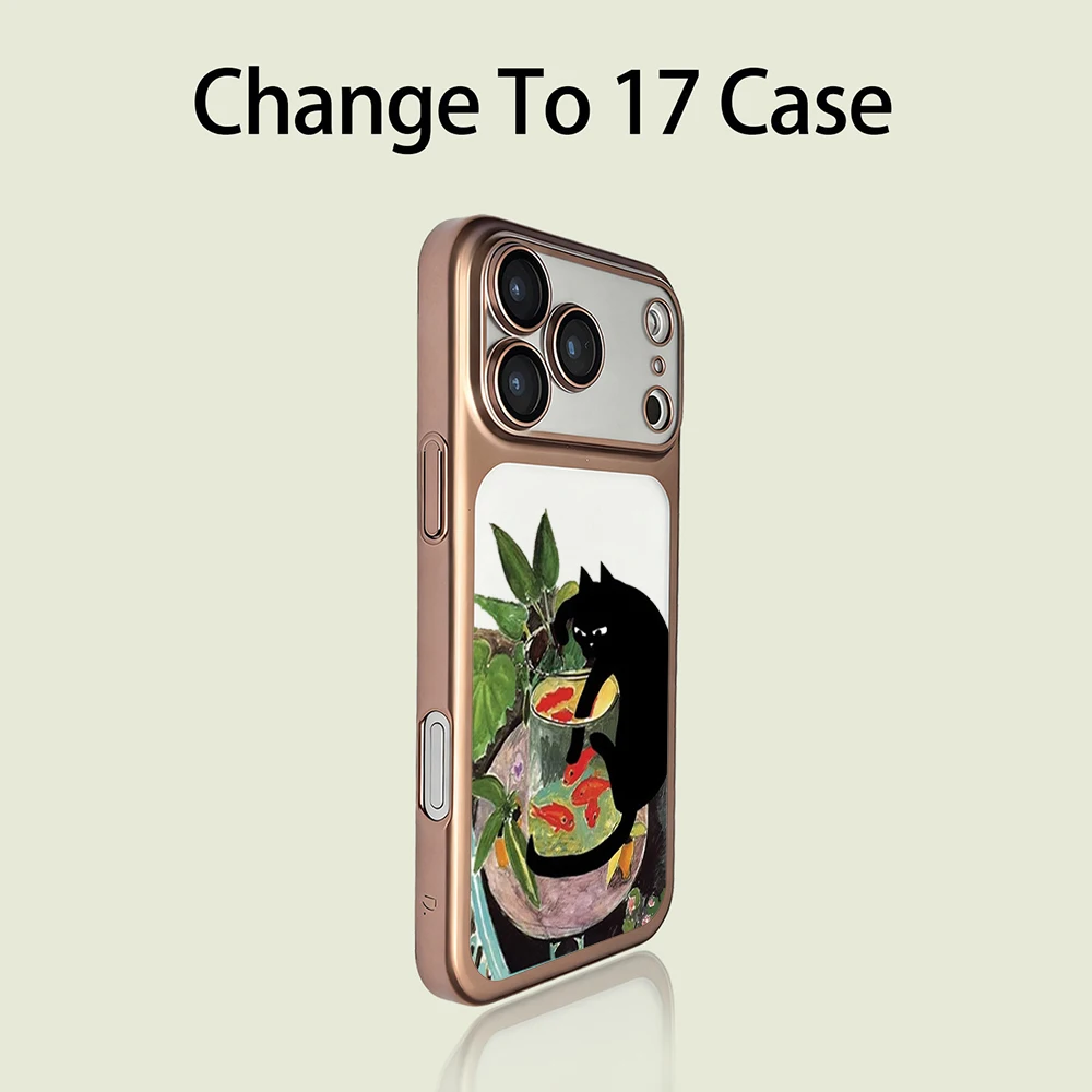 Lustige Schwarze Katze Niedliche Mattierte Hülle für iPhone 13 15 16 Pro Max Hüllen iPhone 17 12 ProMax 11 14 16 17 Plus 17 Air Plating Fundas – Detail 17