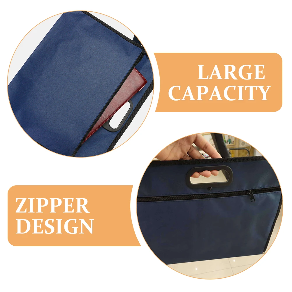 

5 Pcs Waterproof File Package Conference Bag Multi-pocket Storage Zipper Bags Fine Workmanship Office with Oxford Cloth