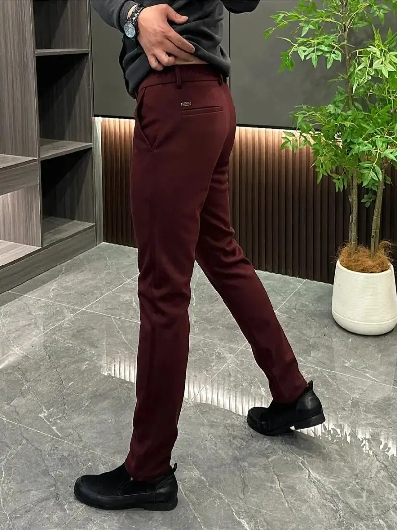 

High Quali Slim Fit Men's Casual Pants Spring Autumn Faionable Sli Premium Feel Lengthening Leg Effect Versatile