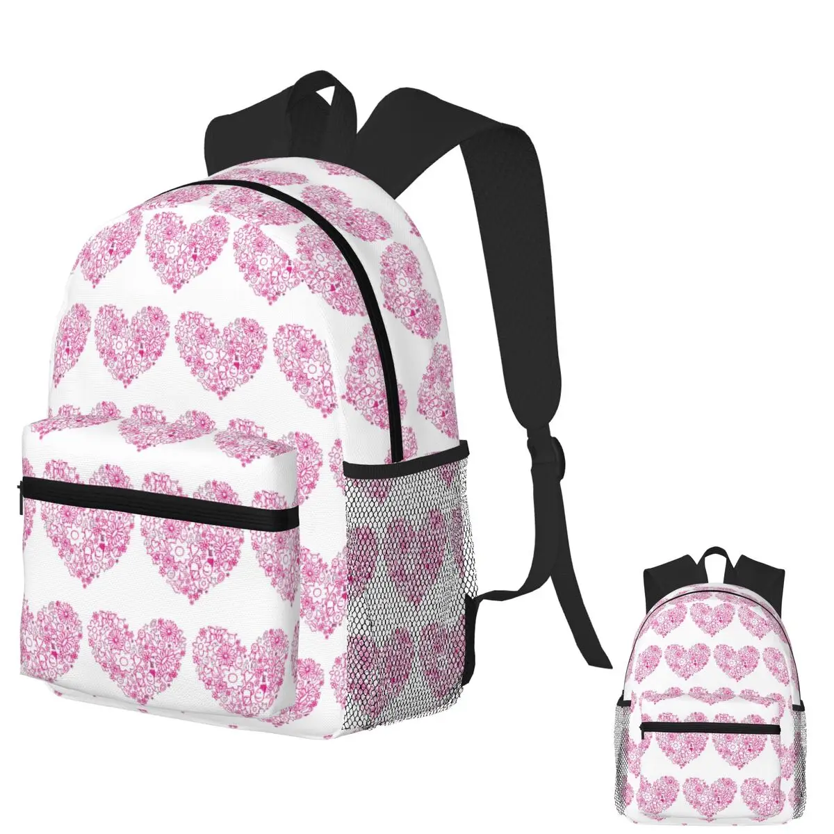 

Groovy Doodle Heart Love And Flowers Line Art Student Backpack School Bag Hiking Travel Daypack Boys Girls Bookbag Shoulder Bags