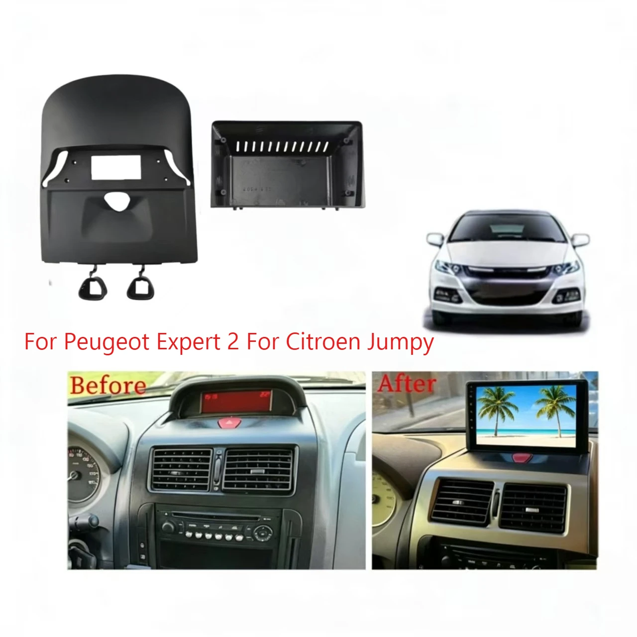 

9 Inch Car Frame Fascia Adapter For Peugeot Expert 2 For Citroen Jumpy Android Dash Fitting Panel Frame Kit