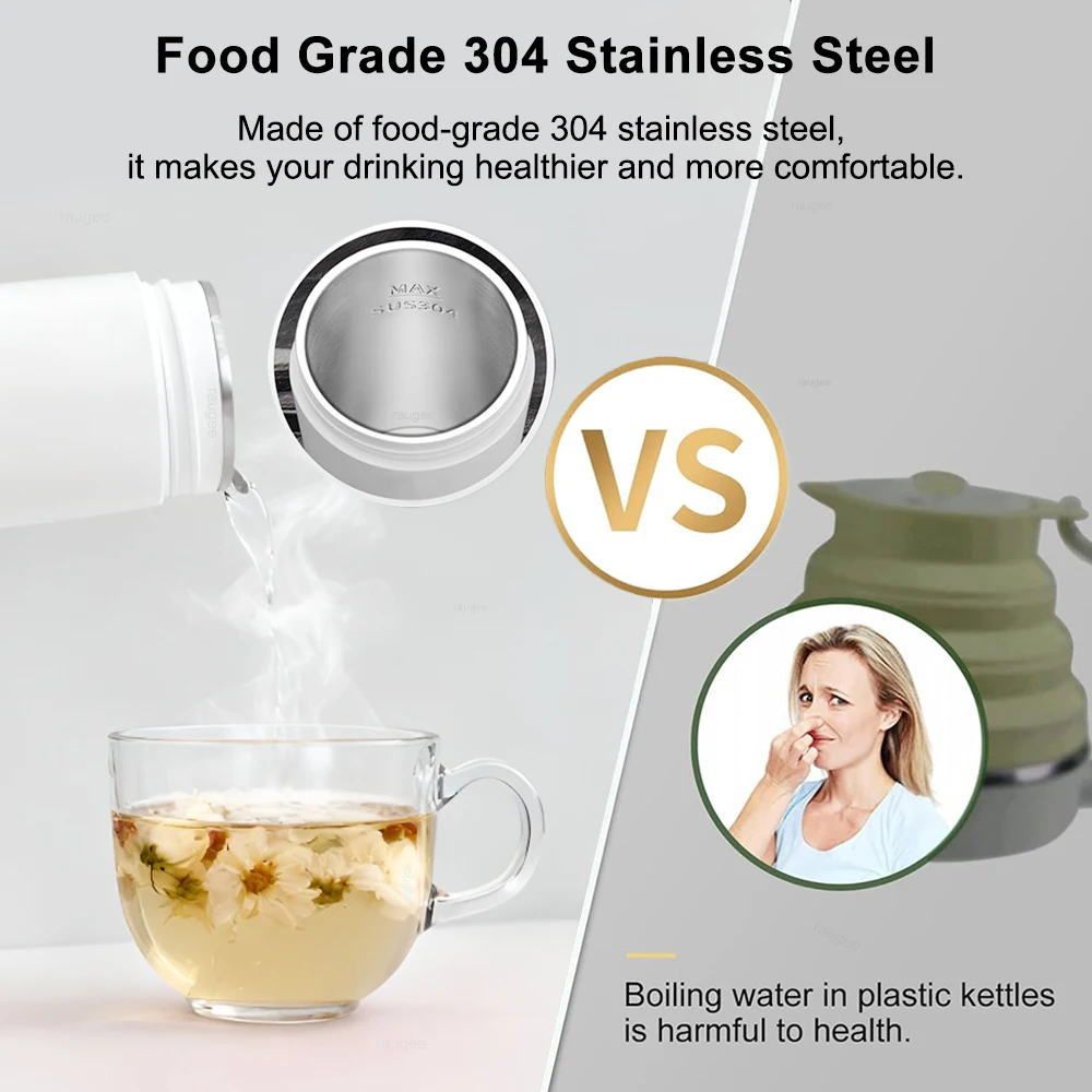 휴대용 전기 주전자 미니 휴대용 전기 물 주전자 전기 커피포트 여행용 가정용 캠핑용 온수 보일러