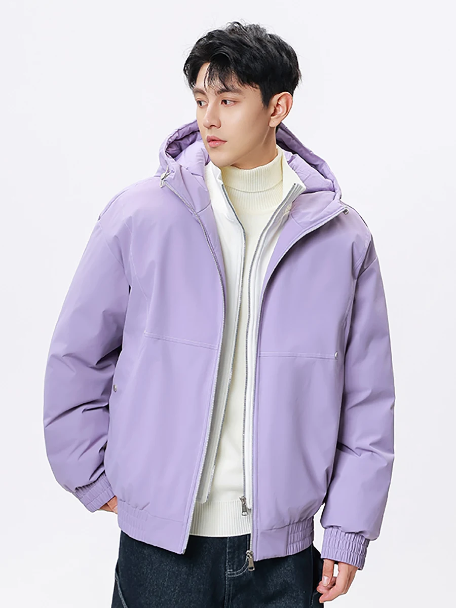 

Boyue, осенне-зимняя уличная повседневная хлопковая куртка с капюшоном, мужская рабочая одежда, простая ветрозащитная верхняя одежда, полиэфирное волокно, застежка-молния