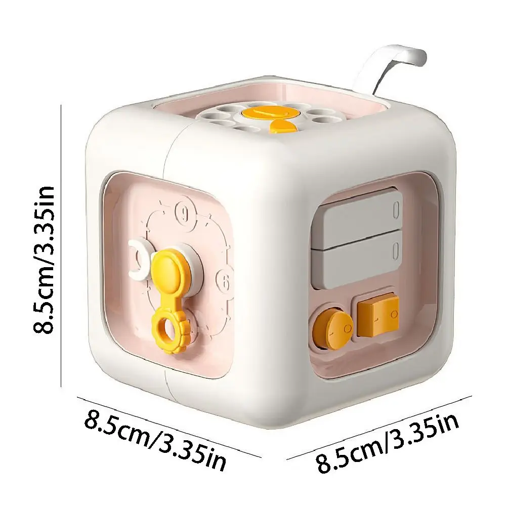 6 IN 1 Montessori Educational Toys Practice Skills Creative Sensory Busy Board Drawer Switches Plastic Multipurpose Busy Cube