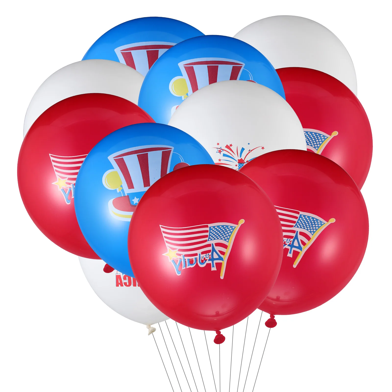 

30 Pcs Decorative Latex Balloons 12 Inch Red Blue White Party Supplies for Fourth of July Independence Day Celebrations