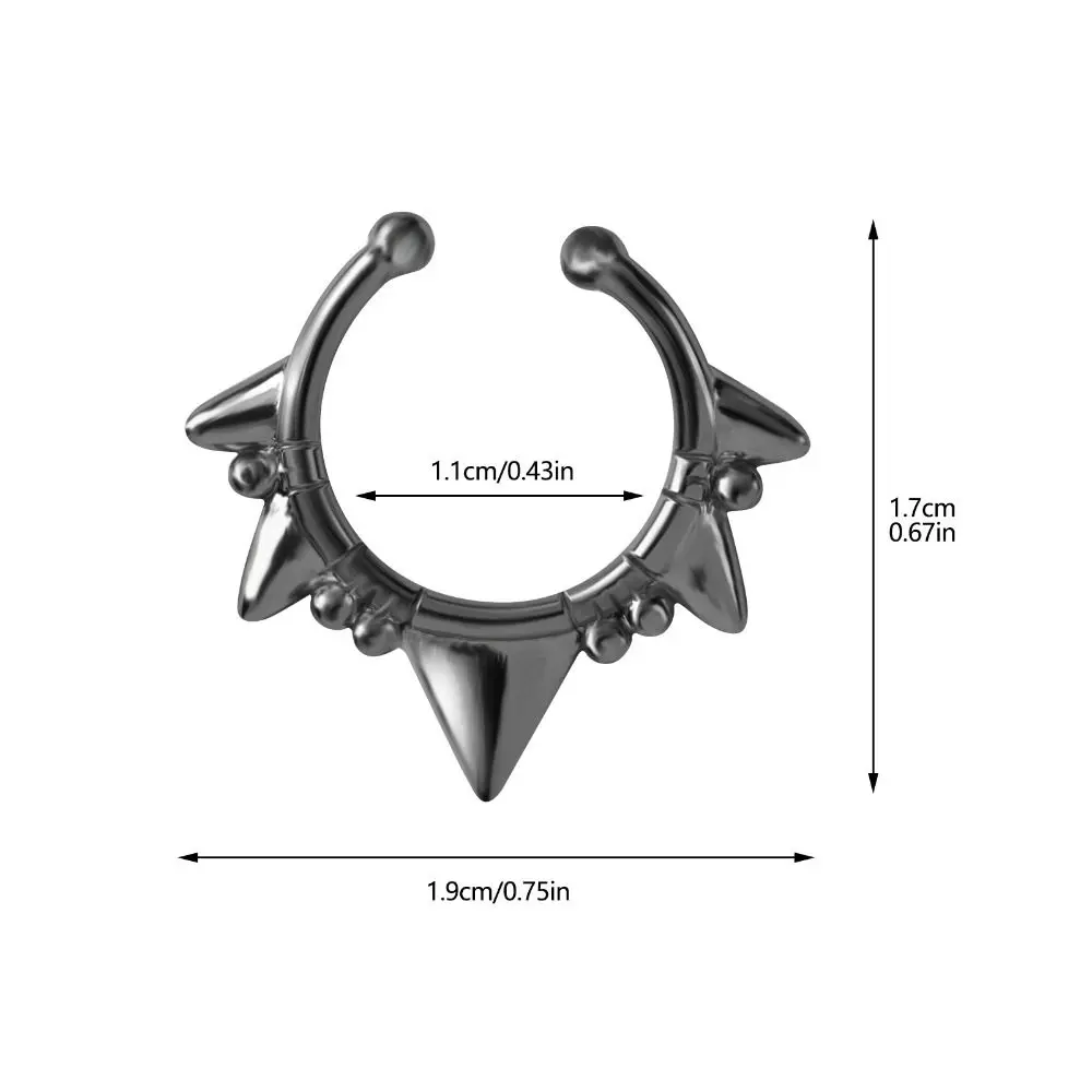 Cincin Septum hidung palsu untuk wanita, cincin hidung palsu, cincin tindik tidak tindik, cincin telinga hidung tubuh palsu, cincin baja tahan karat