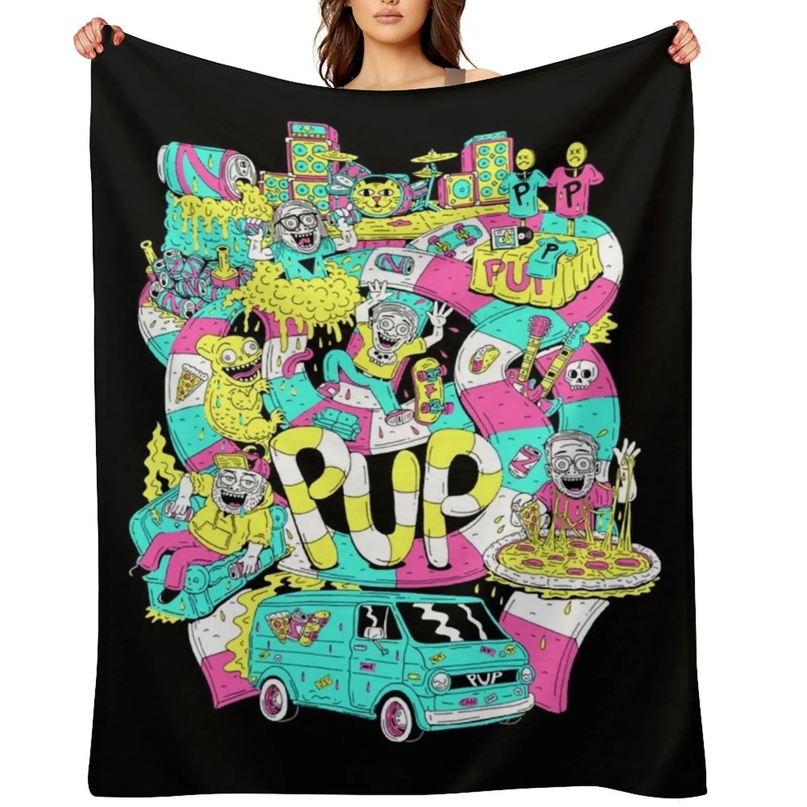 

PUP band logo Essential Throw Blanket Decoratives warm winter Cute Plaid cosplay anime Blankets