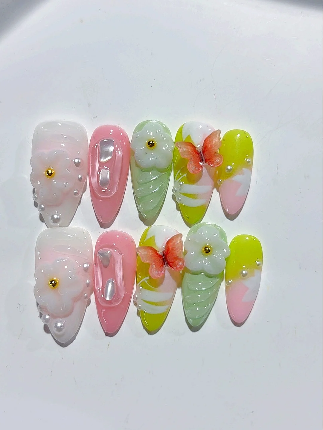 

Water Drop Fingertip Butterfly Stereo Flower Nail Art Fashion Manicure (D429)