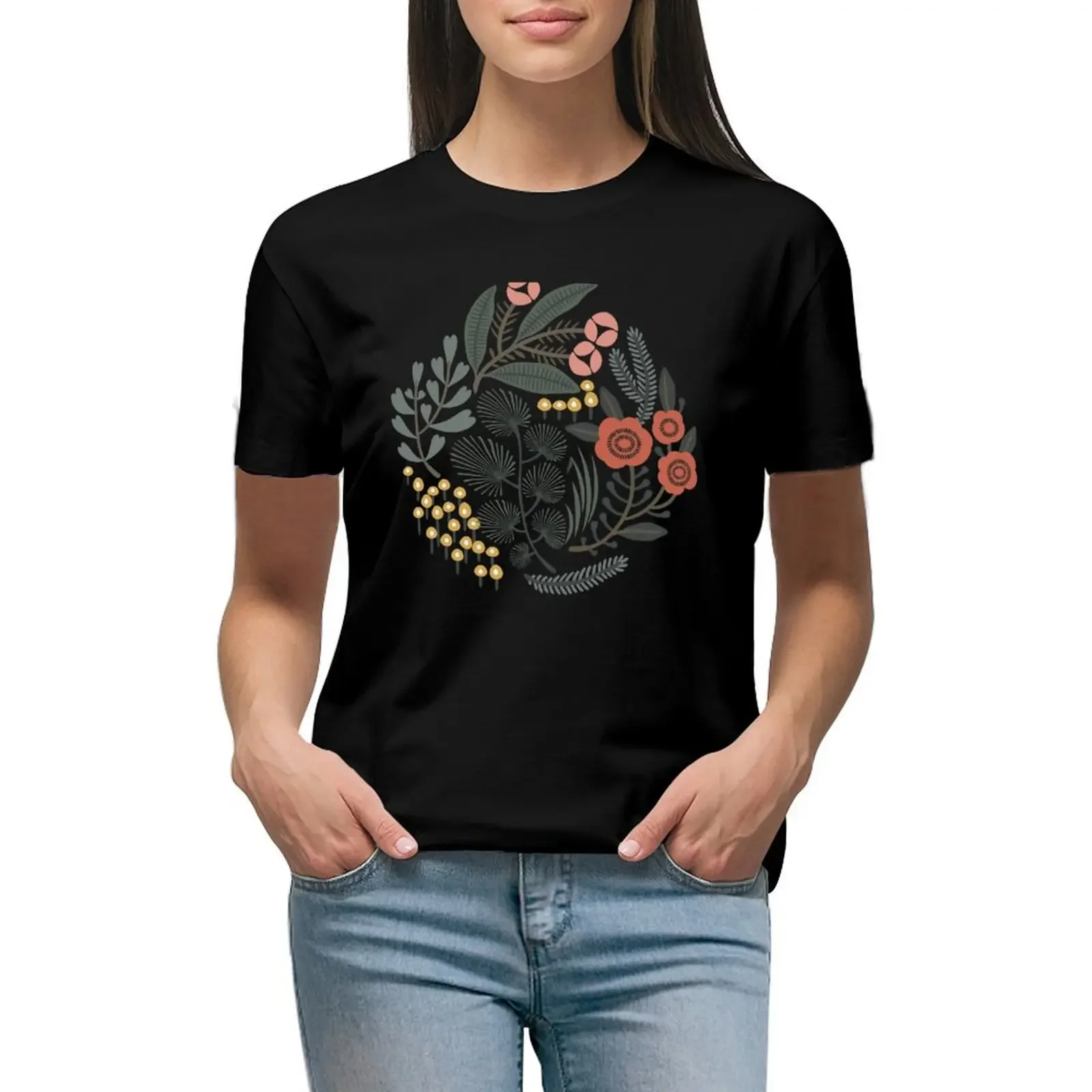 Night Garden T-Shirt Female clothing customizeds plus size tops designer clothes Women luxury