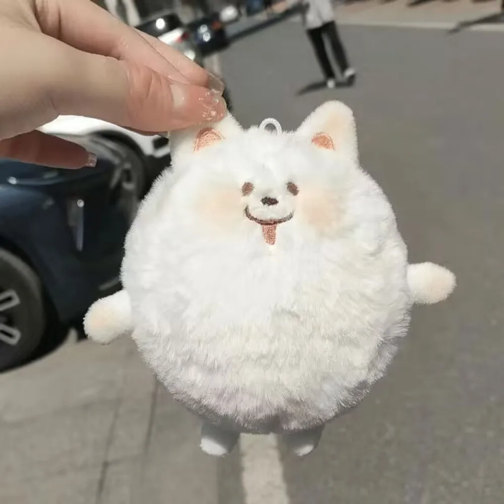 Put Tongue Samoyed Plush Pendant Dog Animal Samoyed Plush Keyring Lovely Cartoon Samoyed Doll Plush Keychain Children's Gift