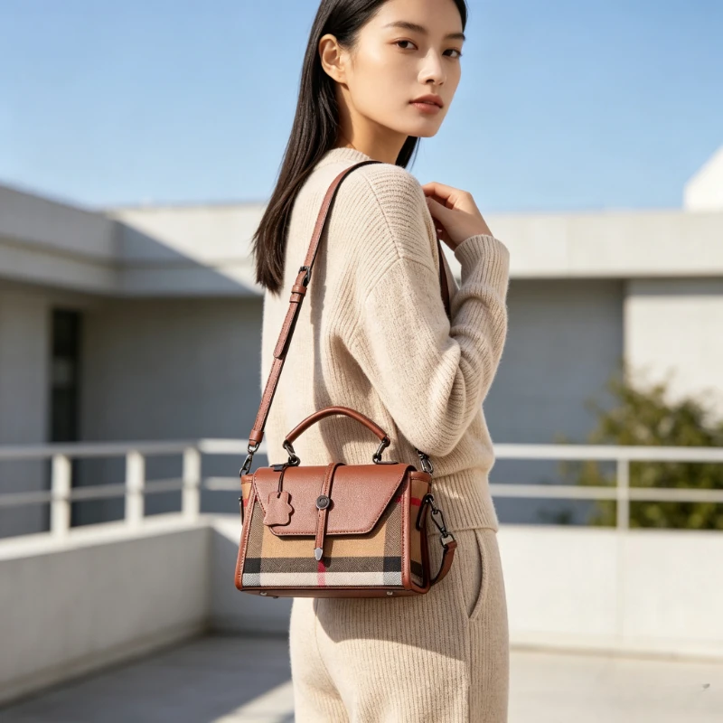 Classic Designer Style Shoulder Bag - Premium Leather Handbag With Magnetic Closure & Interior Zipper Pocket