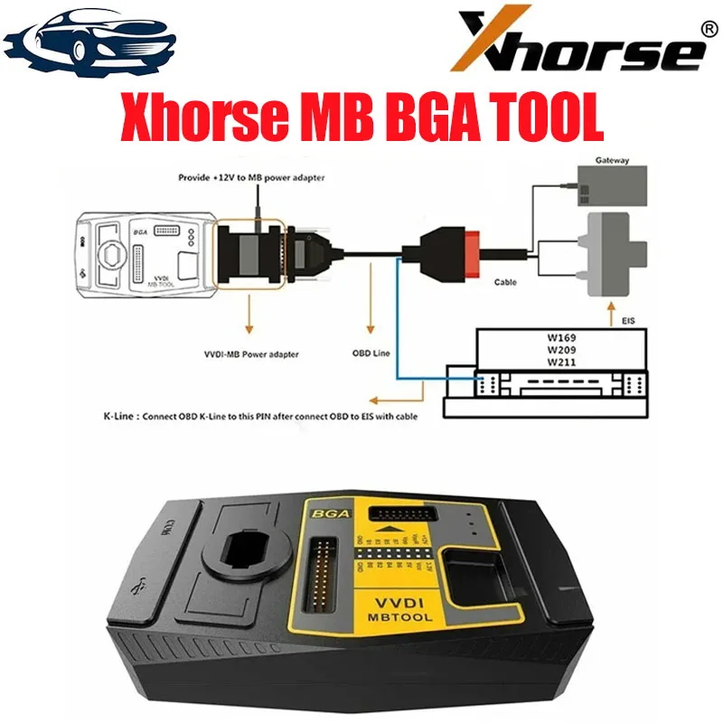 Xhorse VVDI MB BGA TOOL for Ben-z Key Programmer Support All Key Lost Includes BGA Calculator Function Power Adapter No Token