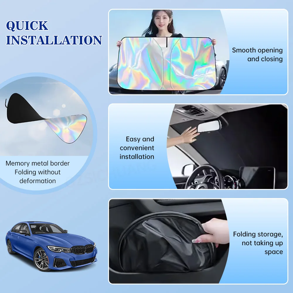 Car Sun shade Front Window Shade Cover Visor Windshield Sunshade For Mazda CX-5 2017-2023 2024 CX5 Laser Sunshade Accessories