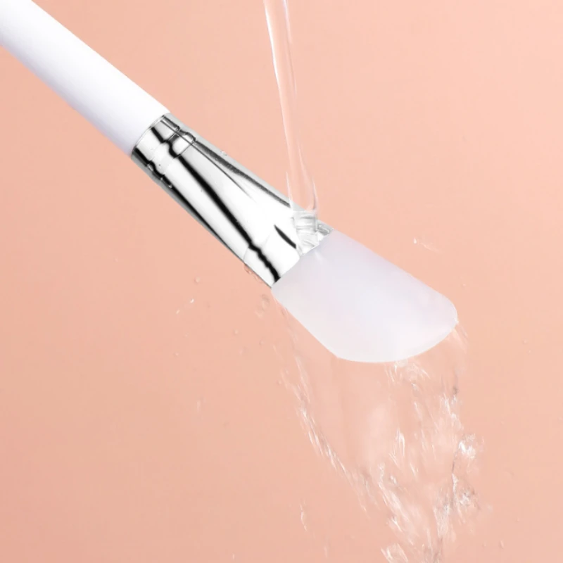 1/2 Stuks Witte Make-up Siliconen Gezichtsmasker Borstel DIY Huidverzorging Foundation Gel Cosmetische Schoonheid Tool Professionele Modder crème Borstels