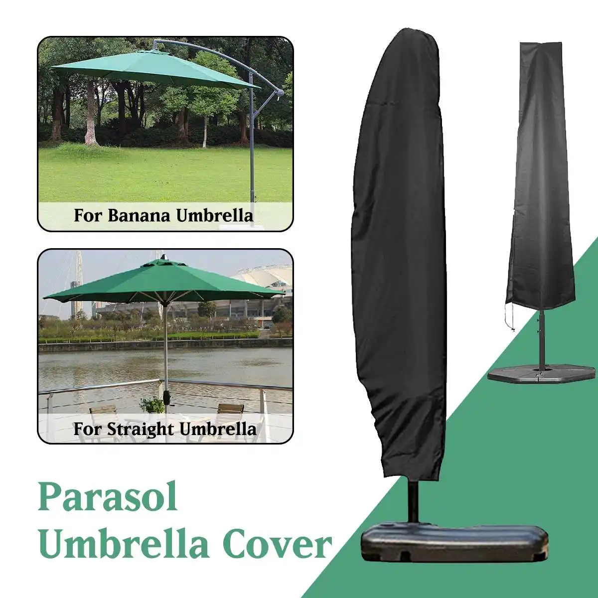 190-280cm Umbrella Waterproof Protective Cover Outdoor Patio Cantilever Parasol Rain Covers Sunshade Protection Umbrella Case