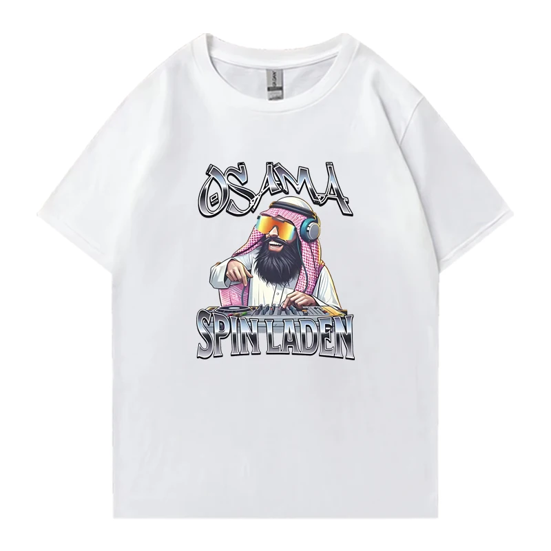 High Quality Osama Spin Laden Graphic print Men Women Oversized Tee shirt 100% Cotton Fashion short sleeve t-shirts Unisex Tops