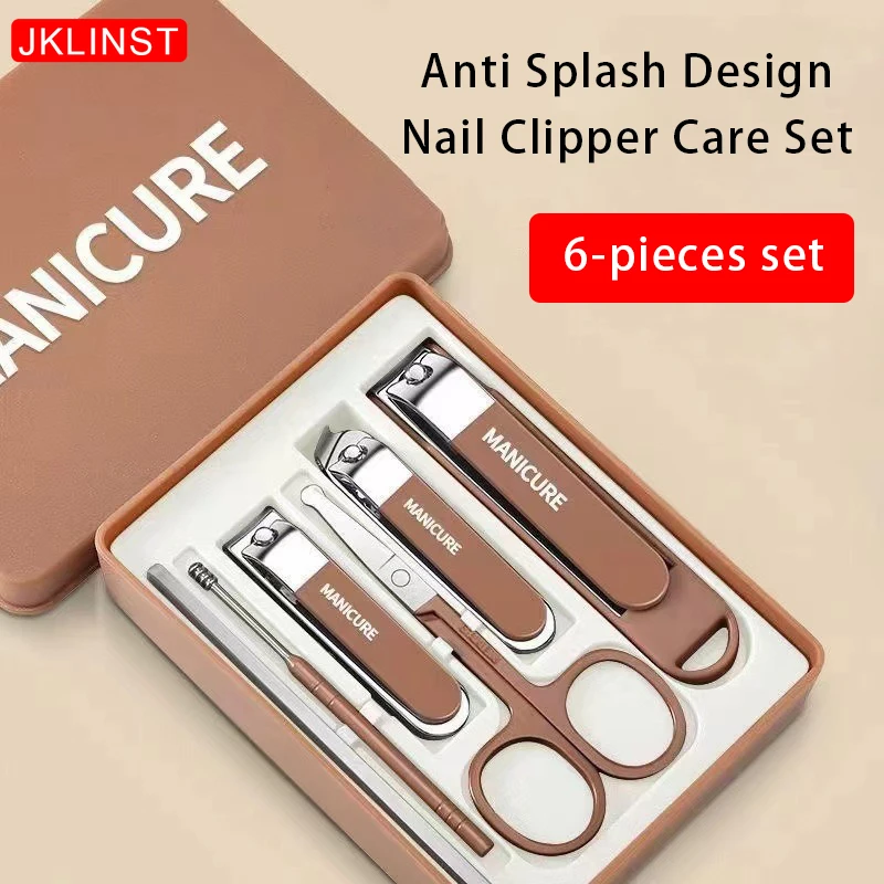 

New Nail set 6 Stainless steel Splash proof nail clippers set Advanced home special nail clippers nail beauty tool set