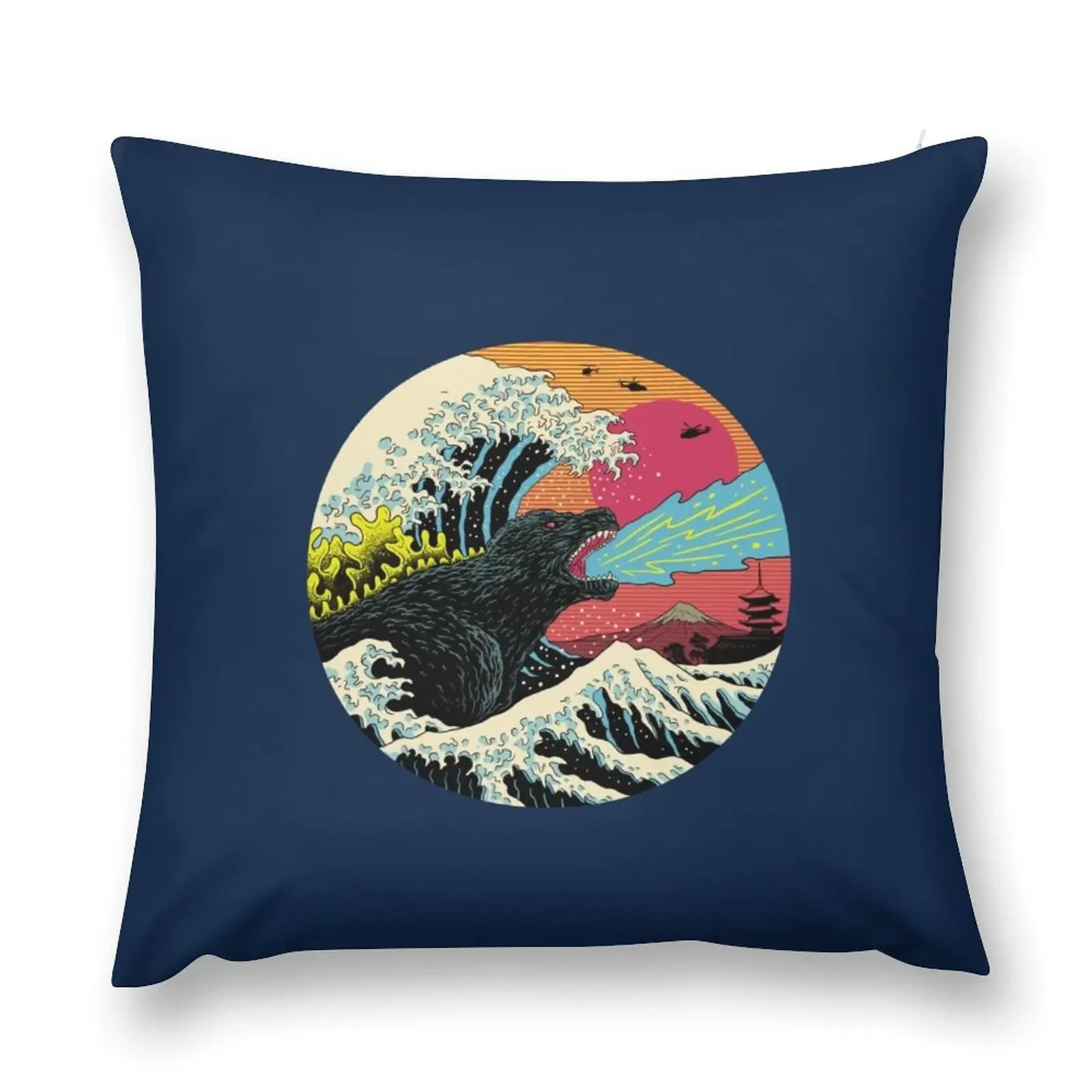 Art 90s Hokusai Kaiju Throw Pillow Cusions Cover christmas pillowcases Bed pillowcases pillow