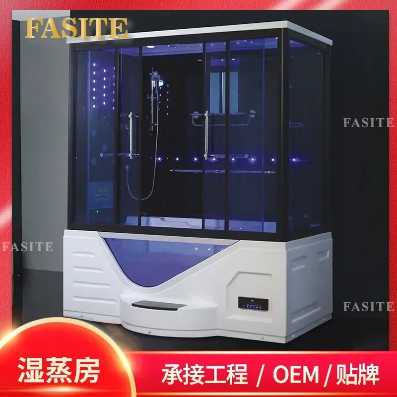For Integrated Shower Room Bathroom Bath Tub Massage Unit Household All in One Wet Room Cabin with Steam Function Space