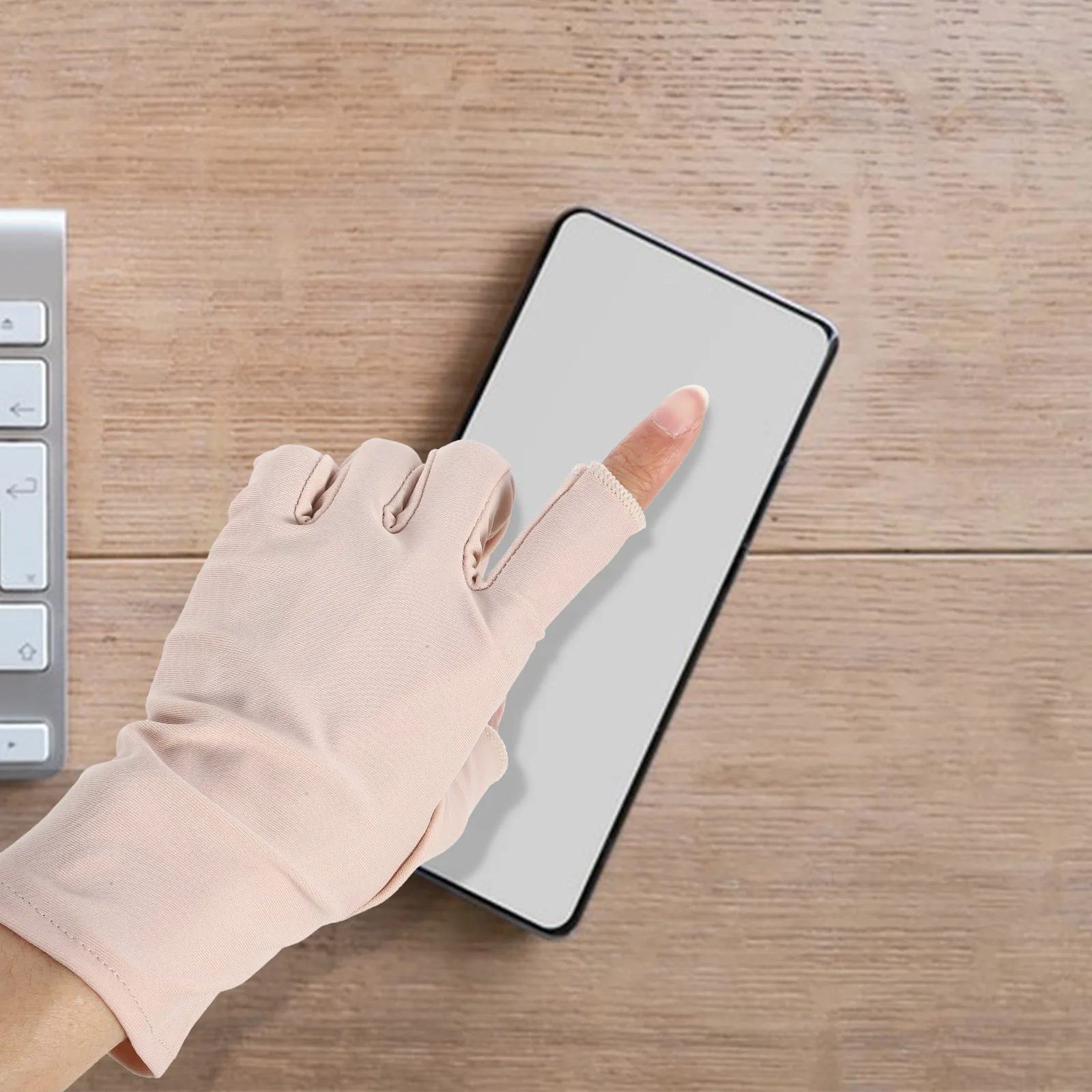 

1Pair Sun Protection Gloves Women Breathable Uv Shield Half Finger Driving Gloves for Outdoor Sports Summer Activities