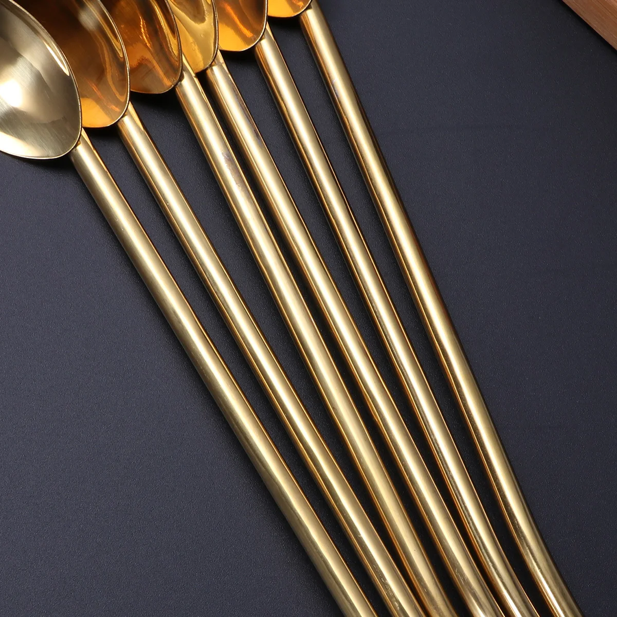 4 шт. металлических соломок с золотистым зеркальным покрытием для коктейлей