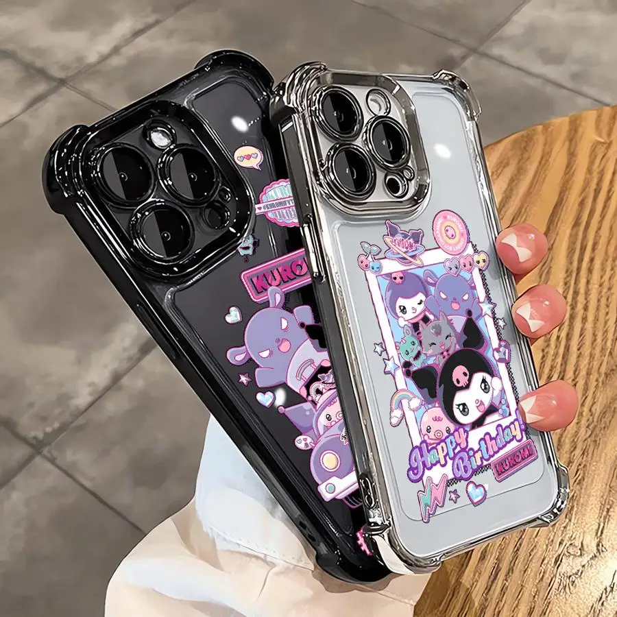 Custodia morbida per telefono per Apple iPhone 16e 11 15 Pro MAX 14 13 Plus 12 16 Sanlio Kuromi carina