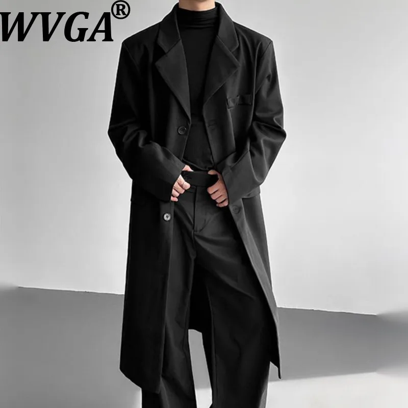 

WVGA Autumn Winter New Man Tide Turn-Down Collar Starry Sky Woolen Jacket Korean Style Mid-Length Over-the-Knee Overcoats W15087