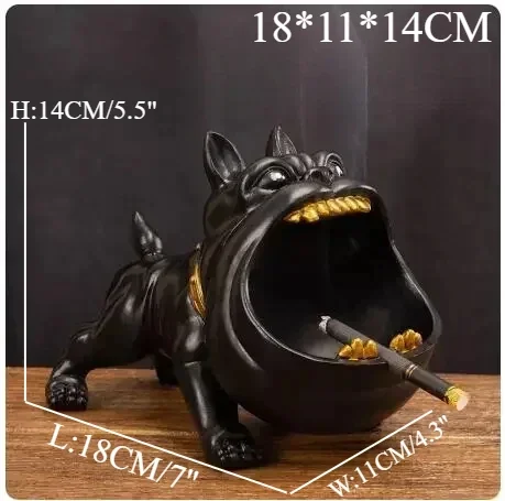 Ceramics Cigarette Ashtray,Cute Bully Dog Indoors Ashtray,Travel Ashtray,Ash Tray for Patio Decor Home Office Decoration