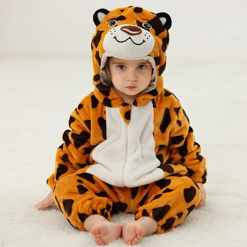 Baby Overalls Kinder Tier Dinosaurier Tiger Cosplay Growings Kostüm Kleinkind Winter Flanell Overalls Halloween Cosplay