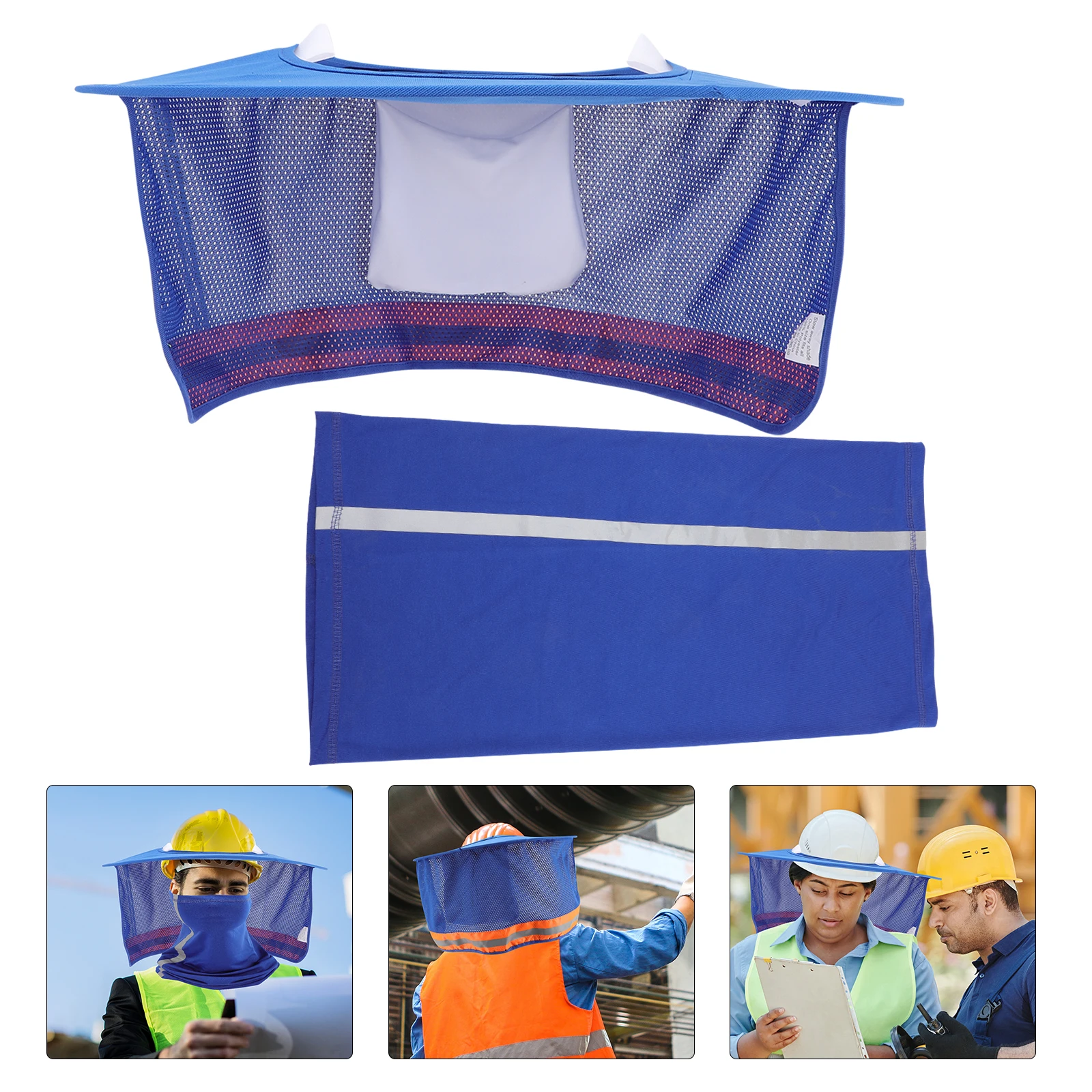 

1 set Hard Hat Reflective Cover 100 Polyester Mesh Hard Hat Shade Protector Fits Most Bright Neck Protection Safety Design