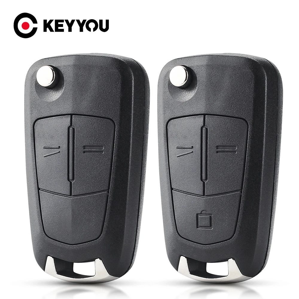 KEYYOU 2 Buttons Flip Remote Folding Car Key Cover Fob Case Shell Styling Case For Vauxhall Opel Corsa Astra Vectra Signum