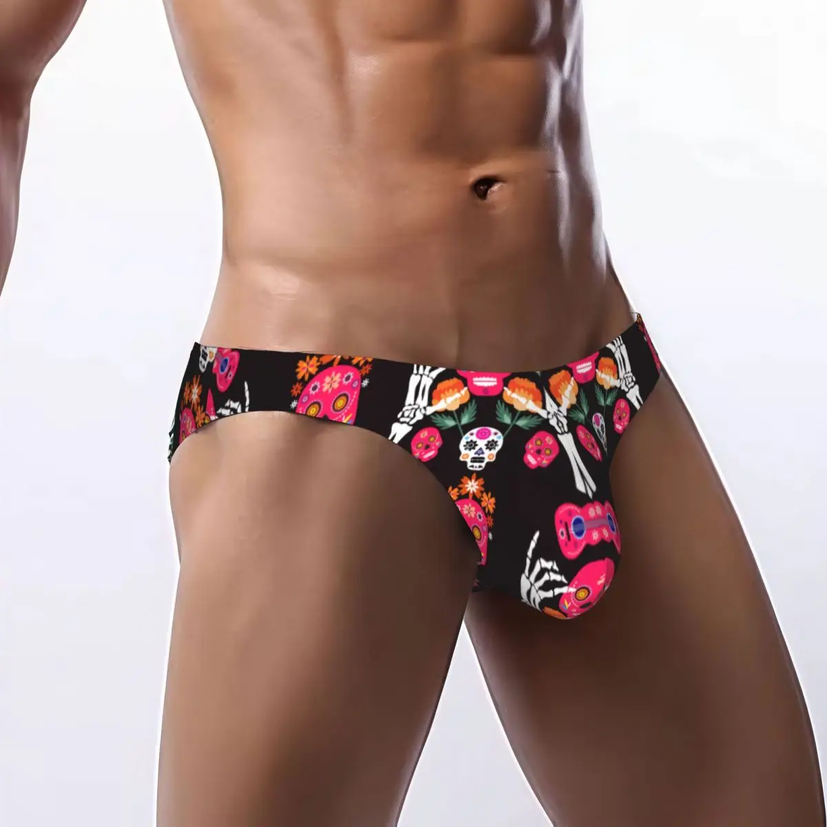 

Men's Underwear Briefs Mexican Sugar Skulls And Flowers Sexy Underpants Male Panties Bikini Underwear Ropa Pants