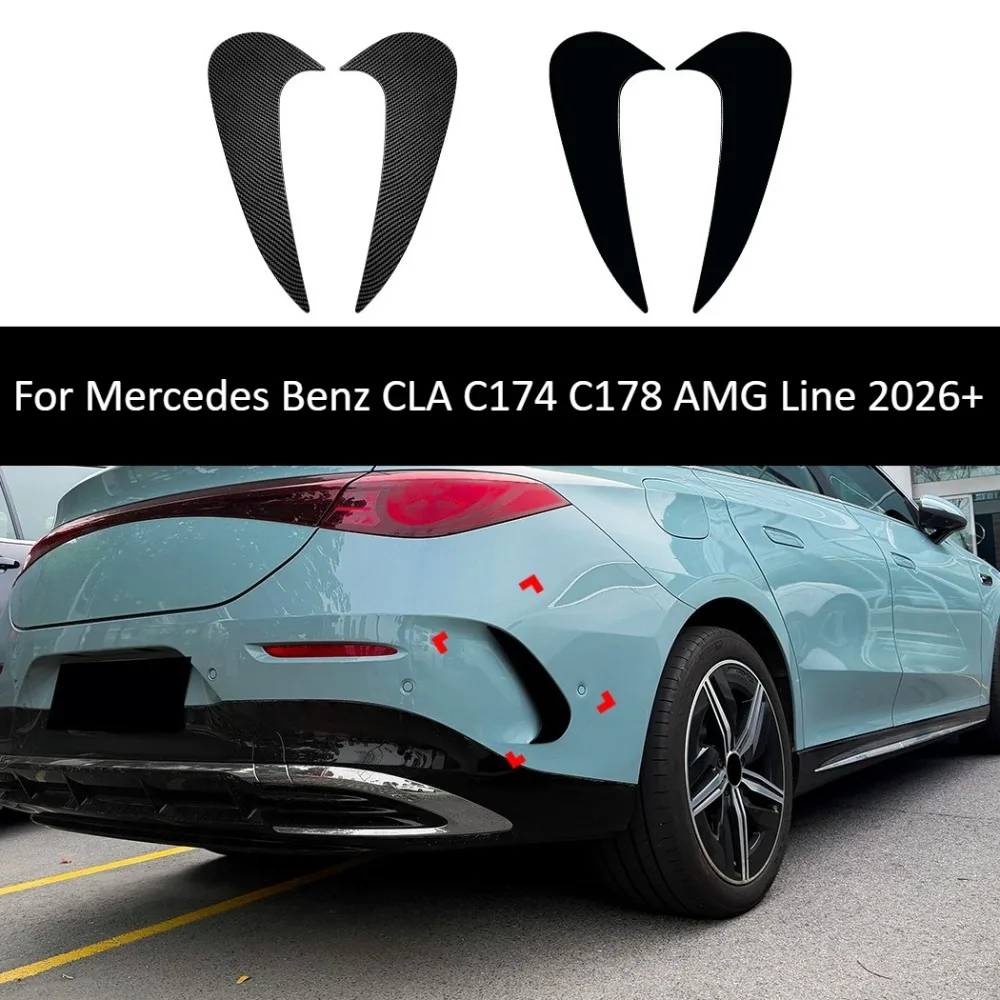 Rear Bumper Side Canard For Mercedes Benz CLA C174 C178 AMG Line 2026+ Body Sticker Spoiler Exterior Auto Accessories Trim Parts