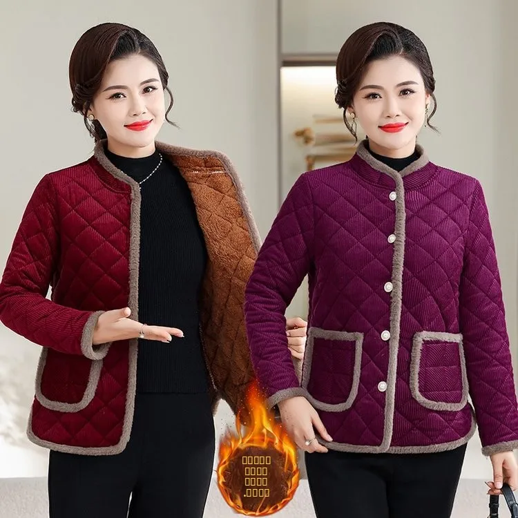 

Winter New Arrival Cotton Jaet Corduroy Stand Collar for orter Women Middle Aged And ly Women's Winter Clothes