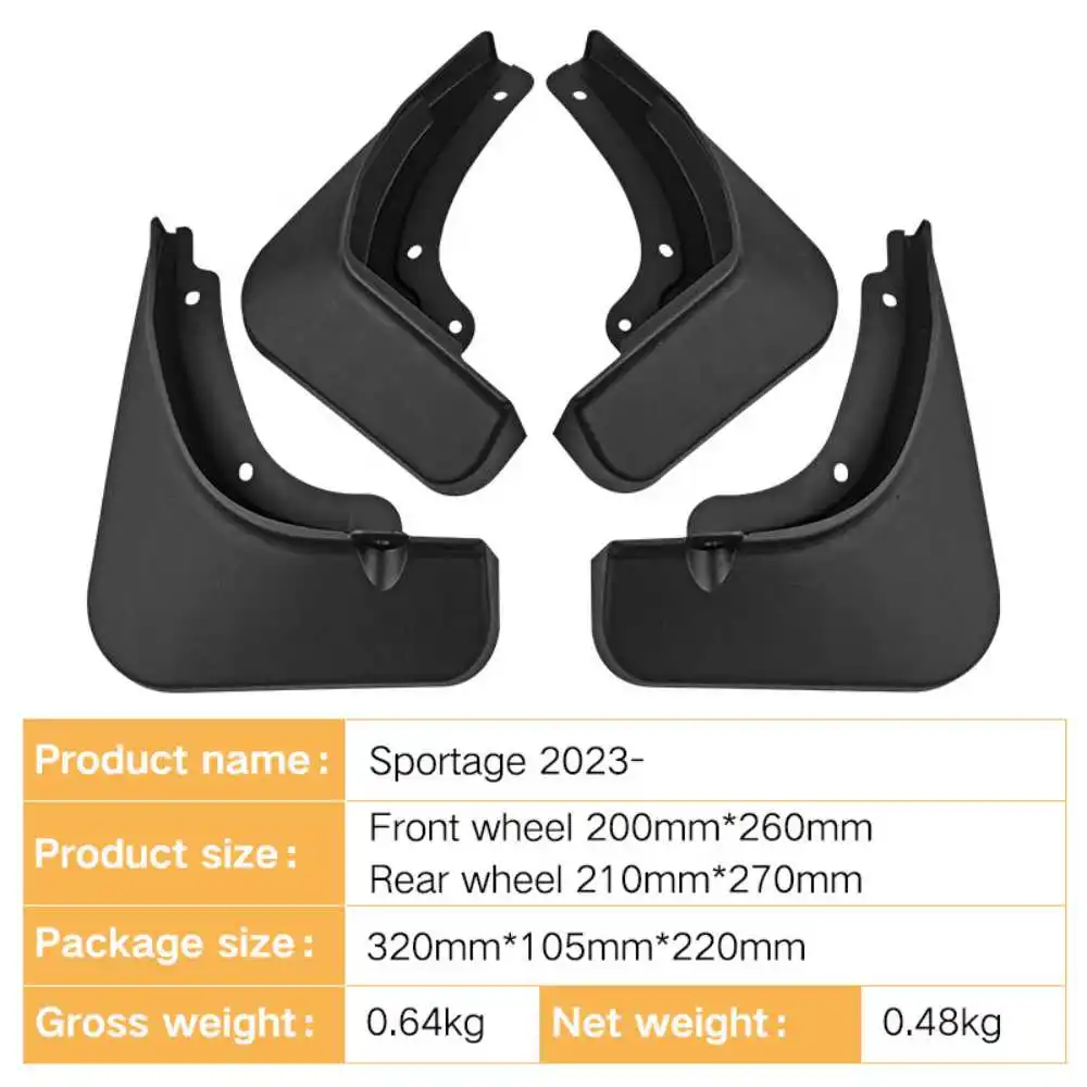 ABS Car Mud Flaps para KIA Sportage, protetor de respingos, pára-lamas, dianteiro e traseiro Fender, acessórios automotivos, 2022, 2023-2024