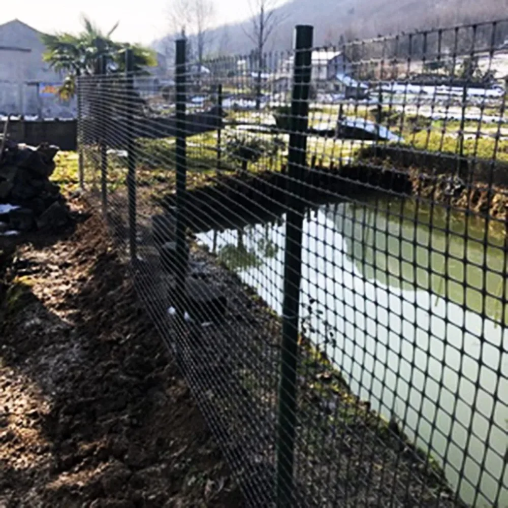 Valla de malla de alambre de plástico, valla de jardín de plástico negra, valla de malla de seguridad para exteriores, barrera de construcción temporal, red para estanque