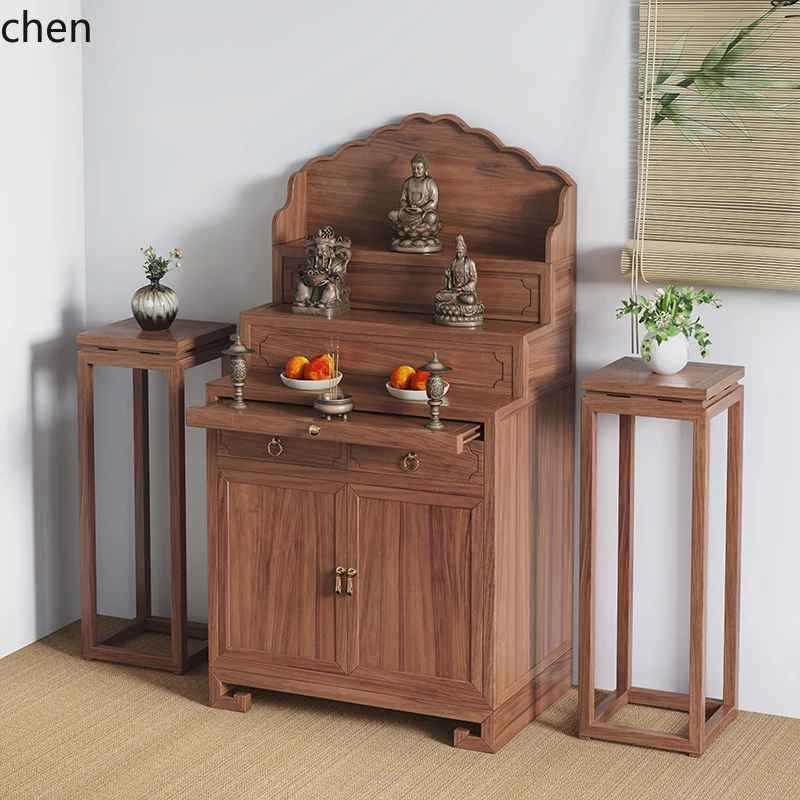 CZ Tibetan Style Solid Wood Offering Table Home Incense Case Modern Buddhist Altar Offering Table