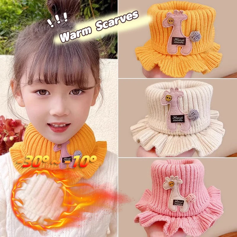 Winter Warmer Schal für Jungen Mädchen Kinder Baby Halswärmer Dicker Kragen Halstuch Baumwolle Gestrickter Schal