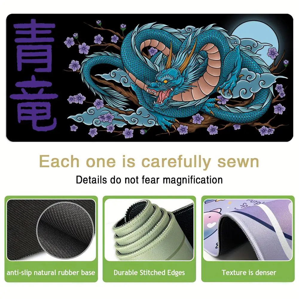

Qinglong Art Illustration anime Mouse Pad rubber anti-slip Desk Mat gamer pc accessories Gaming mat keypad expansion mousepad